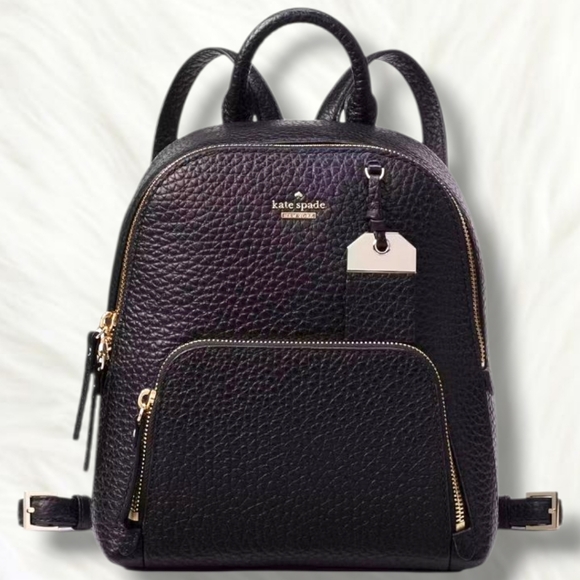 LIKE NEW KATE SPADE ♠️ NEW YORK CARTER STREET CADEN BLACK LEATHER BACKPACK PURSE - Picture 1 of 16